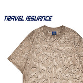 ISSUANCE 多留心眼 新款 TRAVEL 休闲水洗宽松创意印花圆领短袖 T恤