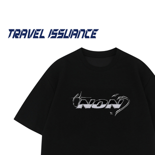 TRAVEL ISSUANCE 从未结束 日系百搭圆领宽松休闲短袖T恤男女潮牌