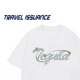 ISSUANCE 喜欢眼前 潮牌美式 TRAVEL 复古字母印花宽松圆领短袖 T恤