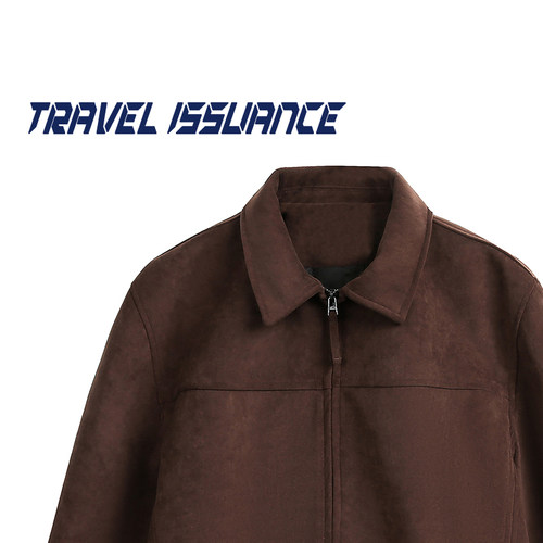 嘻哈纯色翻领拉链夹克外套BF