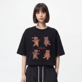 ISSUANCE 暂停安静 美式 TRAVEL 小熊印花宽松百搭圆领短袖 T恤男女