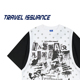 ISSUANCE 满天星星 新款 TRAVEL 设计感假两件宽松字母印花短袖 T恤