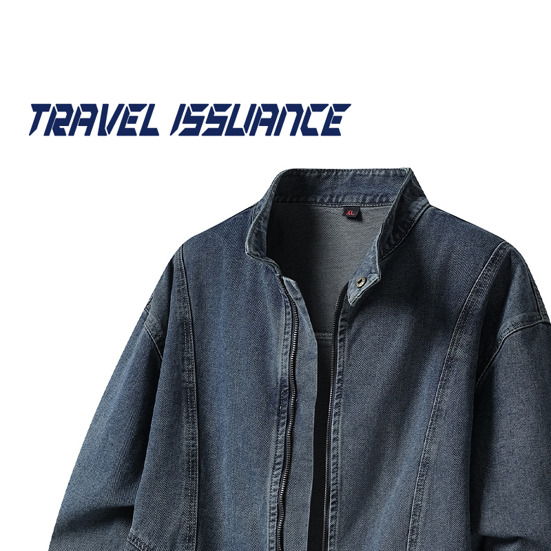 复古宽松拉链牛仔夹克外套百搭