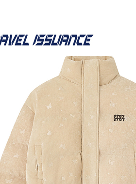 TRAVEL ISSUANCE 或许短暂 欧美蝴蝶满印短款宽松加厚棉衣外套女