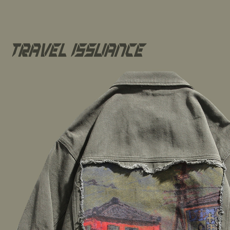 TRAVEL ISSUANCE 油画艺术家 国潮牌复古贴布设计感情侣美式街头