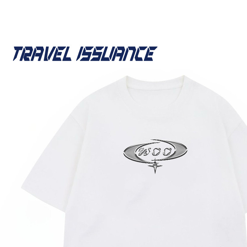 TRAVEL ISSUANCE 青春故事 新款复古休闲百搭圆领宽松短袖T恤男女,男装,T恤,淘宝优惠券,粉丝福利购,淘宝优惠卷