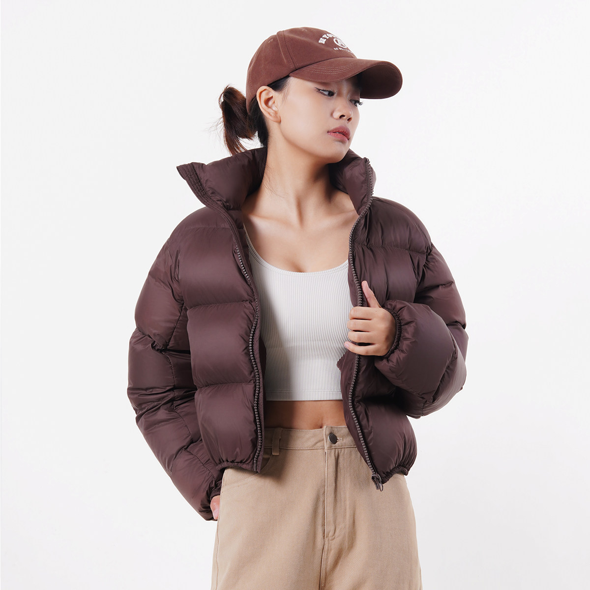 欧美ins短款加厚羽绒服女面包服