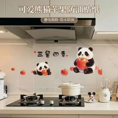 厨房防油污贴纸防火耐高温静电透明墙纸防水油烟机墙面加厚墙贴膜