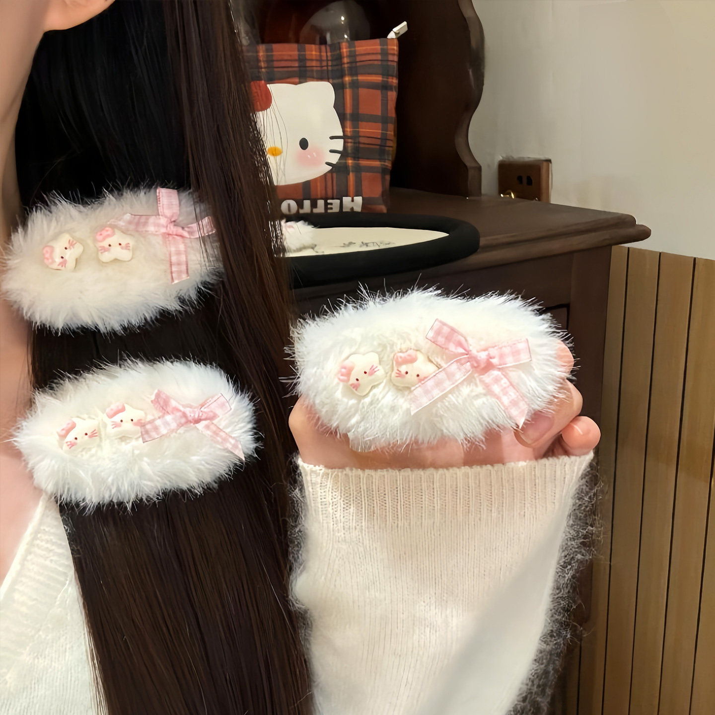 秋冬ins毛绒猫咪发夹毛茸茸星星卡通BB可爱发卡少女甜美发饰刘海,家庭/个人清洁工具,盘发器,淘宝优惠券,粉丝福利购,淘宝优惠卷