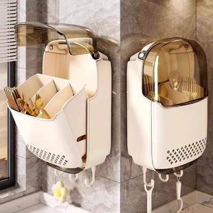 筷子收纳盒新款厨房收纳台面勺子餐具筒沥水置物架筷笼子筷篓筷筒