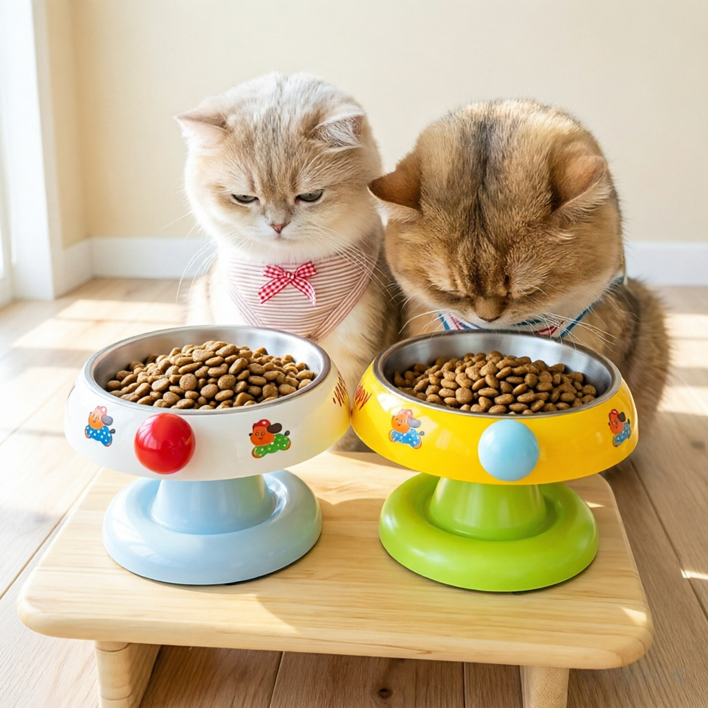 猫碗狗碗食盆宠物小猫咪不锈钢饭碗猫喝水碗猫粮增高架防打翻水碗