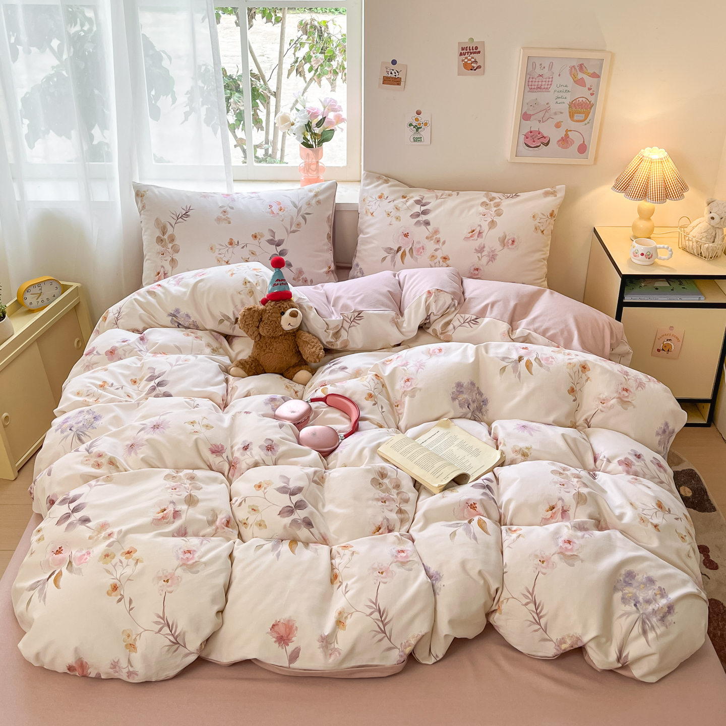 2025新款秋冬全棉加厚磨毛四件套纯棉被套床单床笠三件套床上用品