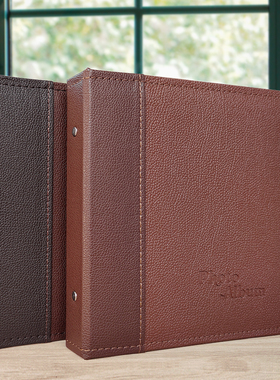 广美皮革复古4R160张6寸相册影集插页式家庭宝宝成长册photoalbum
