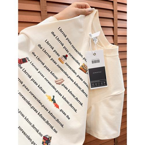 潮牌简约字母印花短袖t恤