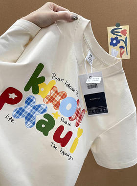 原创甜美风韩版小清新印花短袖t恤2024年夏季新款嘻哈显白ins上衣