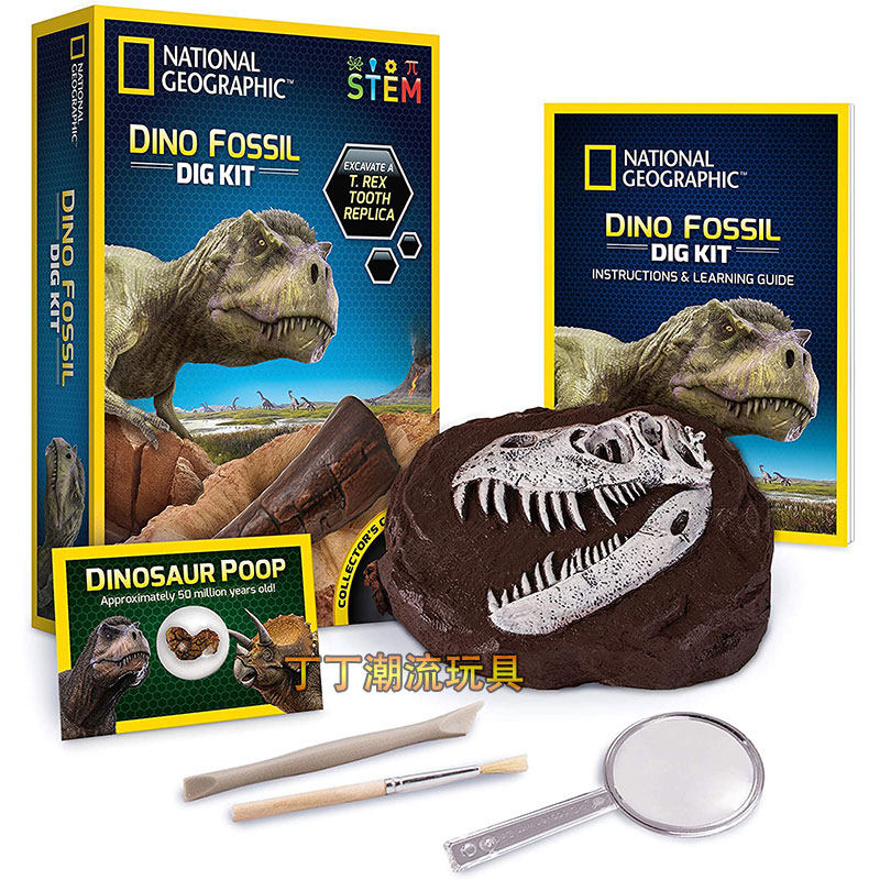 国家地理暴龙牙齿恐龙化石挖掘套装科学益智玩具正品 Dino Fossil