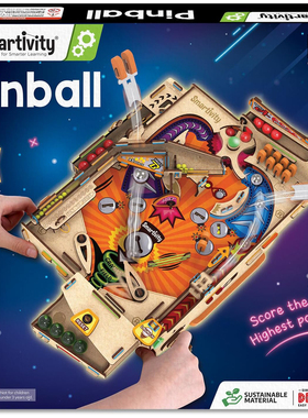 组装建造弹球机街机游戏学习益智木製工程模型玩具正版 Pinball