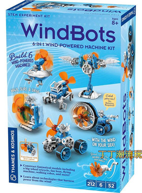 组装建构六种风力机械人模型益智玩具正品Thames Windbots 6-in-1