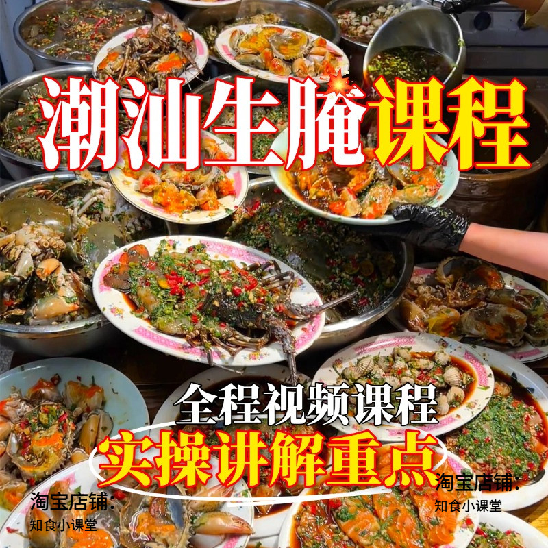 正宗潮汕生腌商用小吃配方摆摊开店技术教程做法视频课程教学资料
