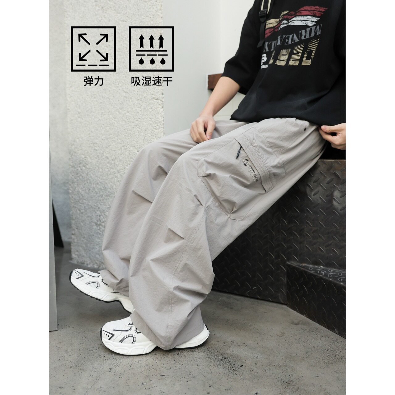 男大童夏季速干裤子薄款2026新款男童夏装防蚊裤青少年男孩工装裤