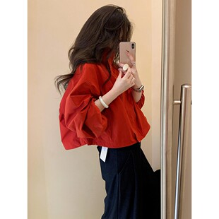 2025超火减龄法式小众不撞款上衣独特漂亮绝美高级感红色外套秋季