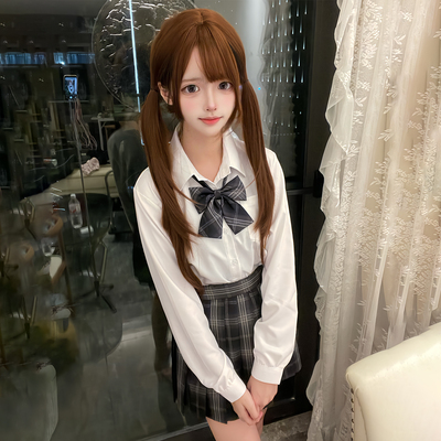 森岛町原创jk衬衫女短袖长袖基础款学院风内搭学生班服制服白衬衣