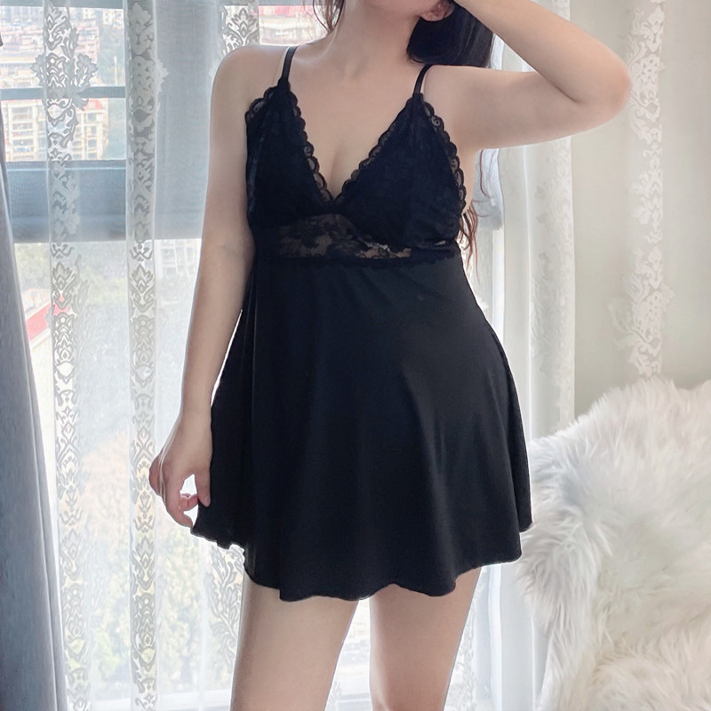 胖妹妹2023夏装新款大码女装宽松显瘦遮肚法式性感吊带睡衣连衣裙