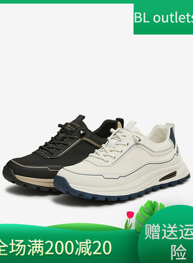 百思图2025夏季新款网面透气户外运动鞋百搭厚底男休闲鞋66550BM5