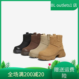 靴厚底短靴休闲靴子CEG10DD5 时装 TATA他她暖喵喵雪地靴2025冬季 款