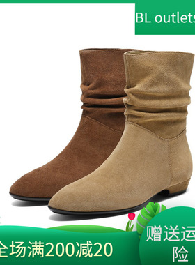 百丽女靴子美拉德堆堆西部靴新款雪地靴骑士靴显瘦短靴B2964DZ5