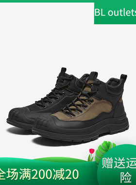百思图25冬季商场新款厚底工装靴户外保暖棉鞋男运动短靴A1100DD5