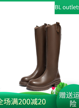 森达小V靴骑士靴女25冬新时尚潮流厚底休闲瘦瘦靴长筒靴ZTI11DG5