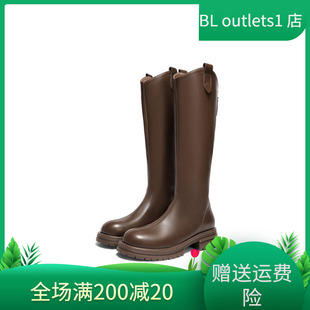 森达小V靴骑士靴女25冬新时尚 潮流厚底休闲瘦瘦靴长筒靴ZTI11DG5