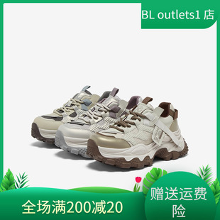 厚底增高拼色女运动休闲鞋 老爹鞋 B6091CM5 商场新款 百思图2025秋季