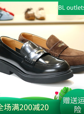 国内专柜正品2025秋款百丽乐福鞋羊皮方跟一脚蹬女单鞋D9Z1 D9Z1D