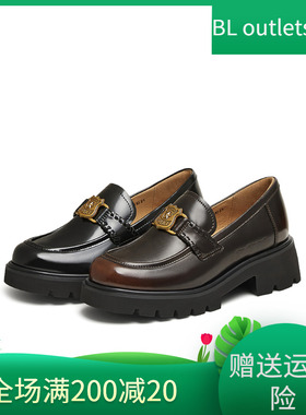 天美意25春疯狂动物城学院厚底乐福鞋女复古单鞋小皮鞋CJM21AA5