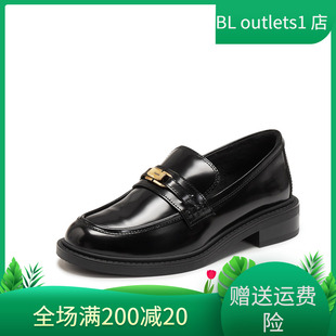 思加图2026新款小金砖爵士乐福鞋英伦风一脚蹬小皮鞋女鞋9UL21AA6