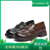 2026春款 百丽乐福鞋 羊皮粗跟一脚蹬女单鞋 国内专柜正品 E9L1 E9L1D