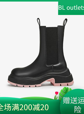 Tata他她厚底切尔西靴女款休闲烟筒靴短靴子2024冬季新款WJZ02DZ4