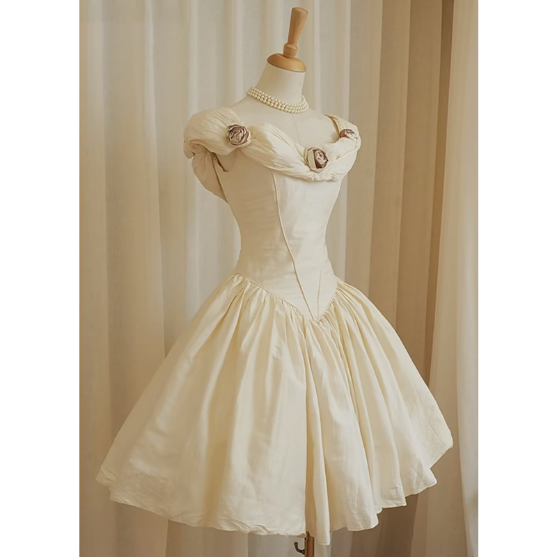 法式复古轻婚纱小个子甜美礼服裙