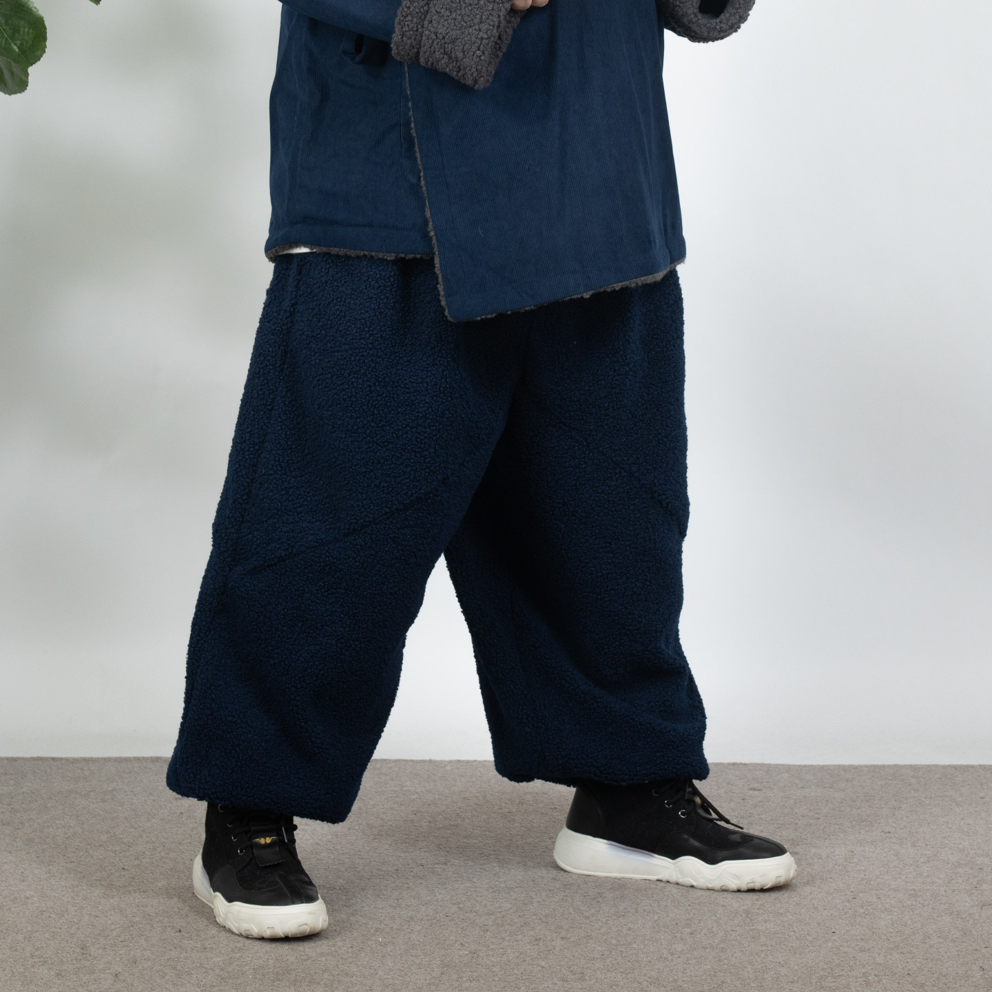 K叔新中式宽松休闲裤男冬季深蓝色国风阔腿弯刀裤青年大码保暖裤,男装,其他民族服装,淘宝优惠券,粉丝福利购,淘宝优惠卷