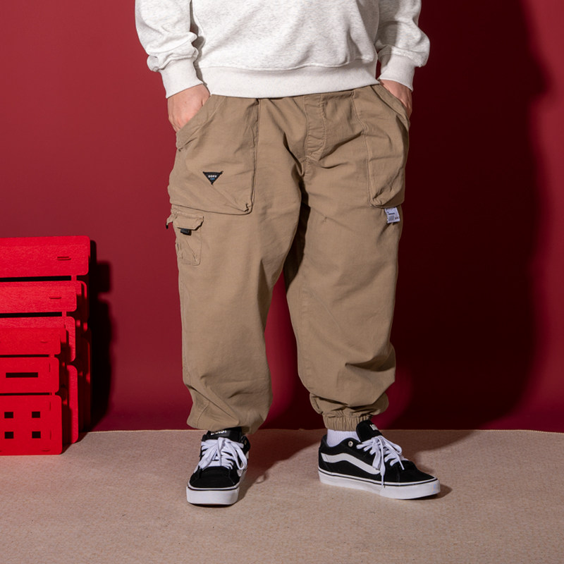 K叔2024春季宽松大码工装裤多口袋机能户外山系休闲长裤