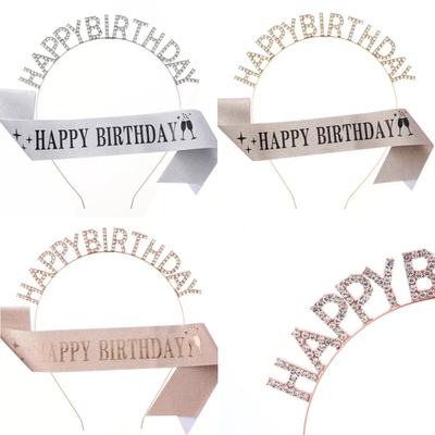 HAPPY BIRTHDAY 生日肩带礼仪带发箍 JD024FG093