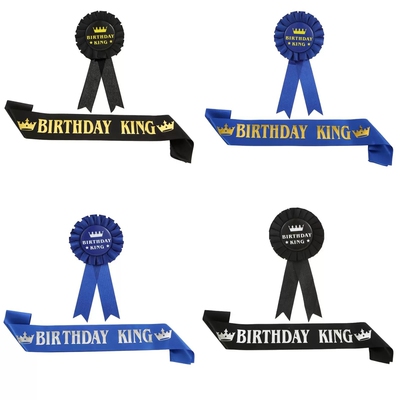 HAPPY BIRTHDAY KING 国王生日肩带礼仪带徽章 JD008HZ008