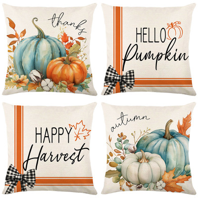秋季感恩节抱枕套舒适仿亚麻