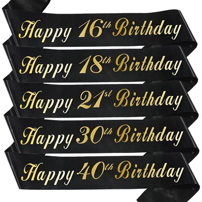 HAPPY BIRTHDAY 生日数字肩带礼仪带 JD185