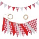 彩色麻布三角旗 红白格纹拉花拉旗串旗帐篷旗 010