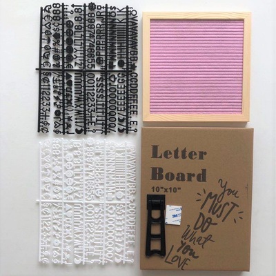 粉色毛毡字母留言板木制相框