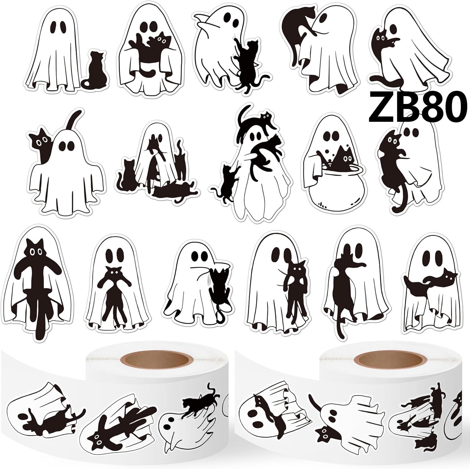 HAPPY HALLOWEEN 万圣节贴纸礼物包装封口贴 Q-ZB80