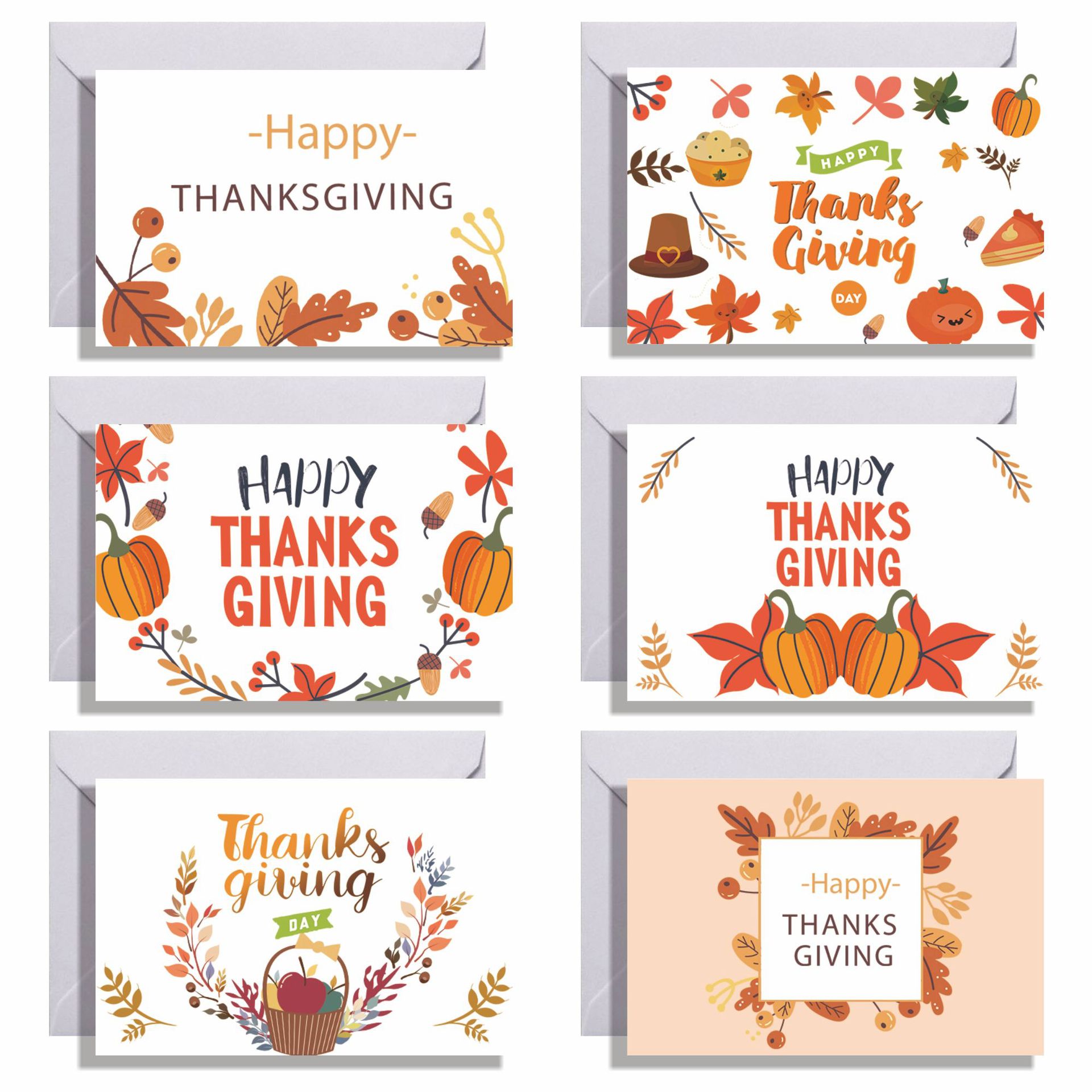 happy thanks giving感恩节小卡片小贺卡 信封 贴纸
